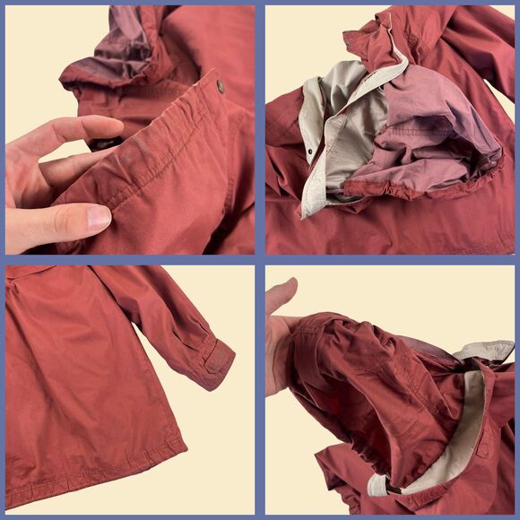 90s M hooded windbreaker by Pacific Trail, vintage burgundy outdoors mens jacket - Picture 2 of 10